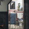 Chatsworth Traditional Blue Small Vanity - 400mm Wide with Matt Black Handle