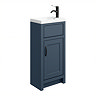 Chatsworth Traditional Blue Small Vanity - 400mm Wide with Matt Black Handle