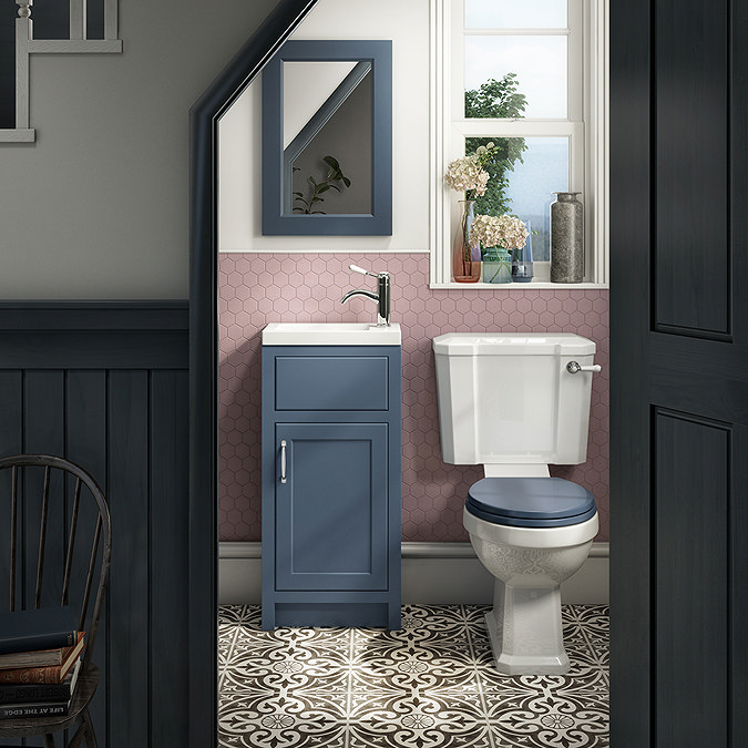 Chatsworth Traditional Blue Small Vanity - 400mm Wide  Newest Large Image