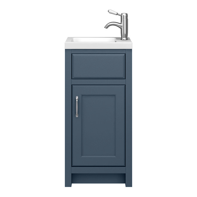 Chatsworth Traditional Blue Small Vanity - 400mm Wide with Chrome Handle