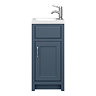 Chatsworth Traditional Blue Small Vanity - 400mm Wide with Chrome Handle