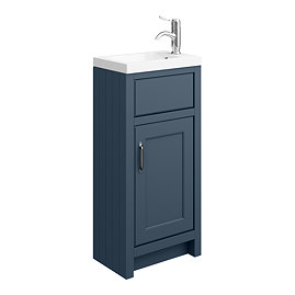 Chatsworth Traditional Blue Small Vanity - 400mm Wide with Chrome Handle