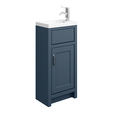 Chatsworth Traditional Blue Small Vanity - 400mm Wide with Chrome Handle