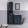Chatsworth Traditional Blue Tall Cabinet with Brushed Brass Handles