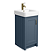 Chatsworth Traditional Blue Vanity - 425mm Wide with Antique Brass Handle