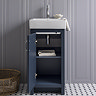 Chatsworth Traditional Blue Vanity - 425mm Wide with Brushed Brass Handle
