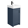 Chatsworth Traditional Blue Vanity - 425mm Wide with Matt Black Handle