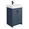 Chatsworth Traditional Blue Vanity - 560mm Wide with Matt Black Handles Large Image