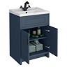 Chatsworth Traditional Blue Vanity 620mm Wide with Matt Black Handles