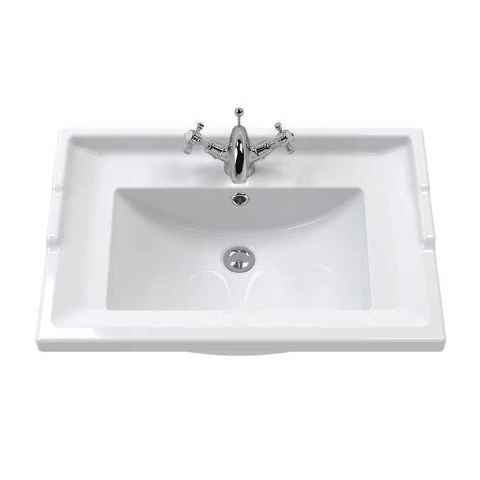 Chatsworth Traditional Blue Vanity 620mm Wide with Brushed Brass Handles