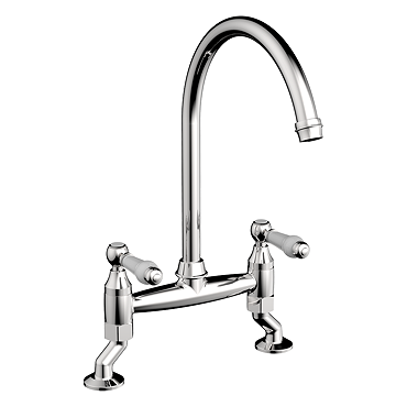 Chatsworth Traditional Bridge Lever Kitchen Sink Mixer - Chrome