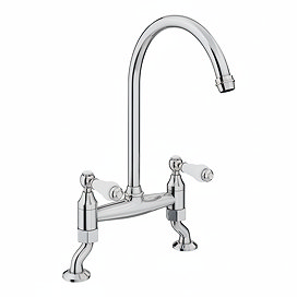 Chatsworth Chrome Traditional Bridge Lever Kitchen Sink Mixer