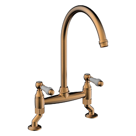 Chatsworth Traditional Bridge Lever Kitchen Sink Mixer - Copper