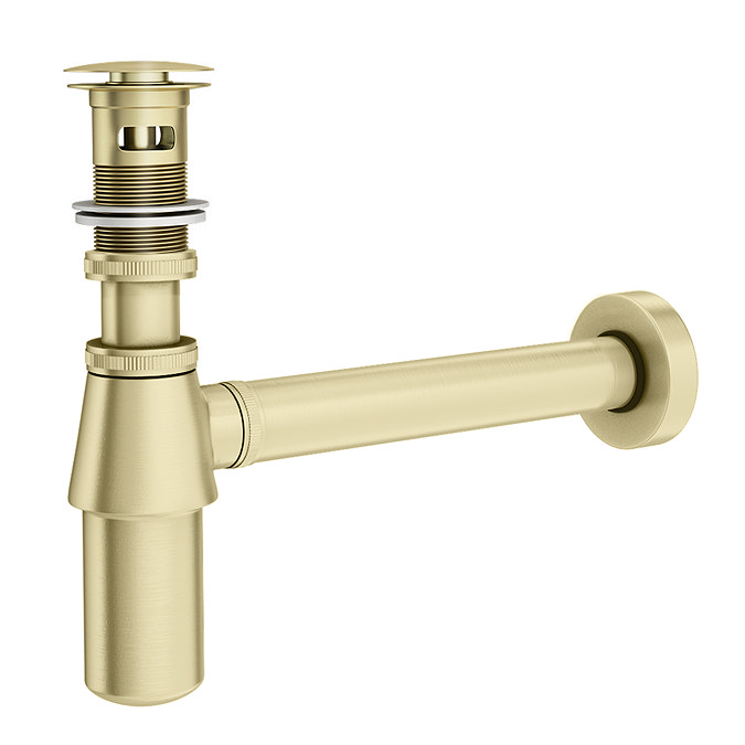 Chatsworth Traditional Brushed Brass Basin Waste & Bottle Trap Set