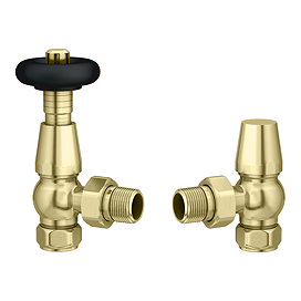 Chatsworth Traditional Brushed Brass & Black Thermostatic Radiator Valve - Energy Saving