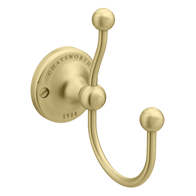 Chatsworth Traditional Brushed Brass Double Robe Hook