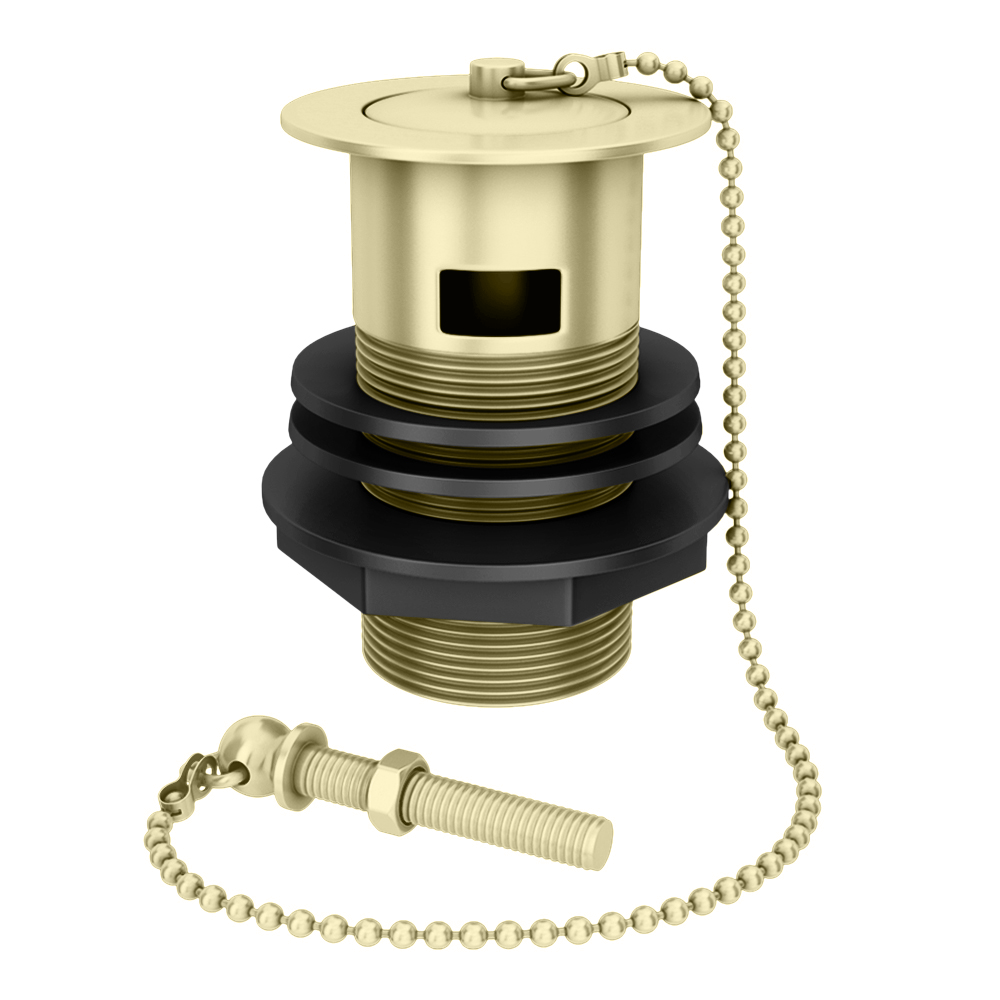 Chatsworth Traditional Brushed Brass Slotted Basin Waste with Plug ...