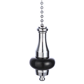 Chatsworth Traditional Chrome and Black Light Pull Cord Large Image