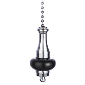 Chatsworth Traditional Chrome and Black Light Pull Cord Large Image