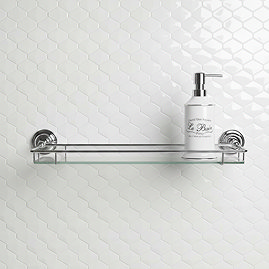 Chatsworth Traditional Chrome & Glass Bathroom Shelf