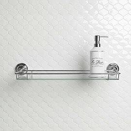 Chatsworth Traditional Chrome & Glass Bathroom Shelf