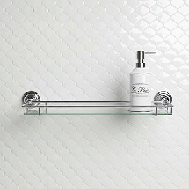 Chatsworth Traditional Chrome & Glass Bathroom Shelf