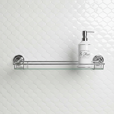 Chatsworth Traditional Chrome & Glass Bathroom Shelf