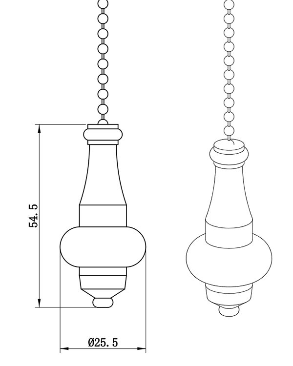 Chatsworth Traditional Chrome and White Light Pull Cord