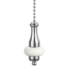 Chatsworth Traditional Chrome and White Light Pull Cord Medium Image