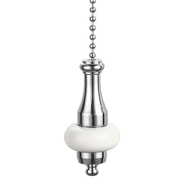 Chatsworth Traditional Chrome and White Light Pull Cord Large Image