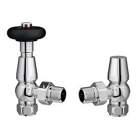  Chatsworth Traditional Chrome & Black Thermostatic Radiator Valve - Energy Saving