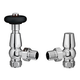  Chatsworth Traditional Chrome & Black Thermostatic Radiator Valve - Energy Saving