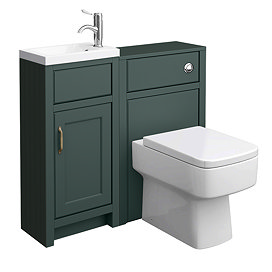 Chatsworth Traditional Cloakroom Vanity Unit Suite - Green Large Image