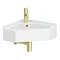 Chatsworth Traditional Corner Cloakroom Basin 1TH - Gloss White  Profile Large Image