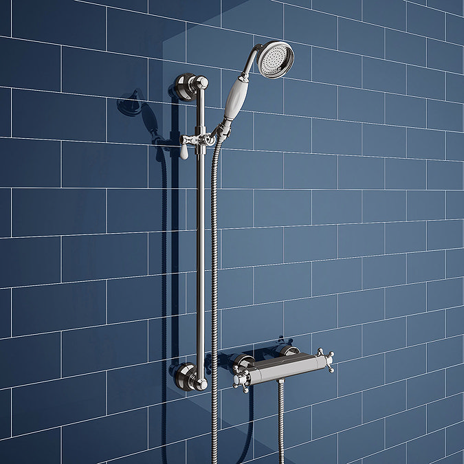 Chatsworth Traditional Crosshead Bottom Outlet Thermostatic Bar Shower Valve  Profile Large Image