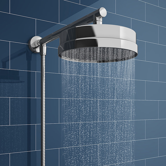 Chatsworth Traditional Crosshead Shower Bar Valve + 200mm Overhead Shower Profile Large Image