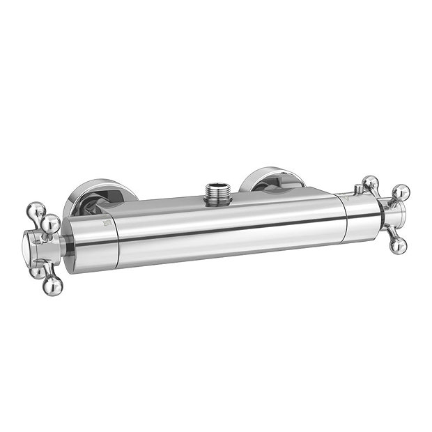 Chatsworth Traditional Crosshead Top Outlet Thermostatic Bar Shower Valve Inc. Rigid Riser Kit
