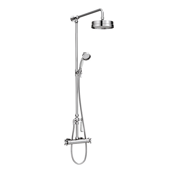 Chatsworth Traditional Crosshead Top Outlet Thermostatic Bar Shower Valve incl. Rigid Riser Kit