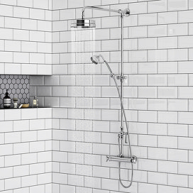 Chatsworth Traditional Crosshead Top Outlet Thermostatic Bar Shower Valve incl. Rigid Riser Kit