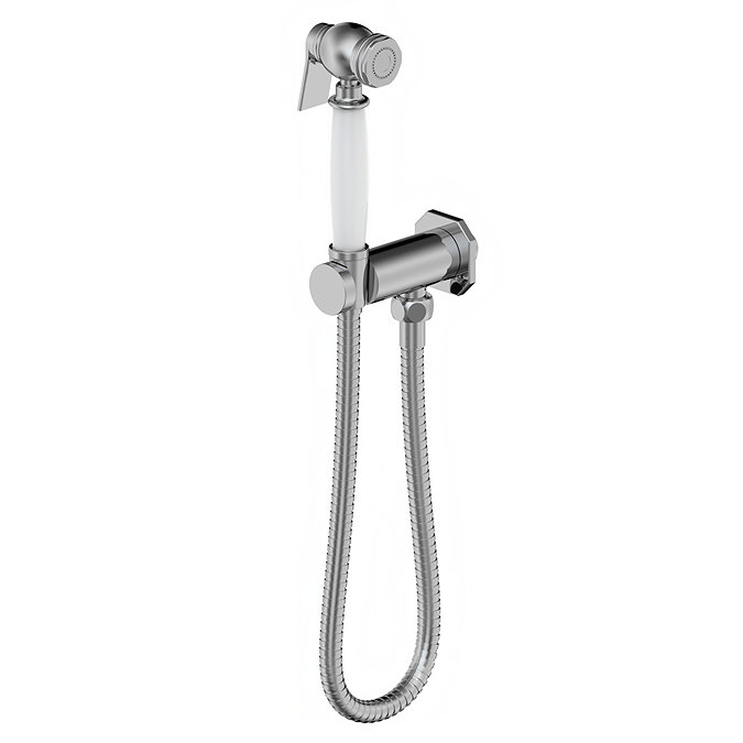 Chatsworth Traditional Douche Shower Spray Kit with Outlet Elbow Wall Bracket and Hose Chrome