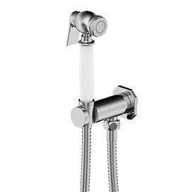 Chatsworth Traditional Douche Shower Spray Kit with Outlet Elbow Wall Bracket and Hose Chrome