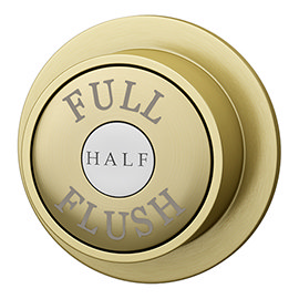 Chatsworth Traditional Dual Flush Push Button - Brushed Brass Medium Image