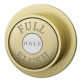 Chatsworth Traditional Dual Flush Push Button - Brushed Brass Large Image