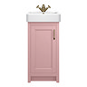 Chatsworth Traditional Dusky Pink Vanity - 425mm Wide with Antique Brass Handle