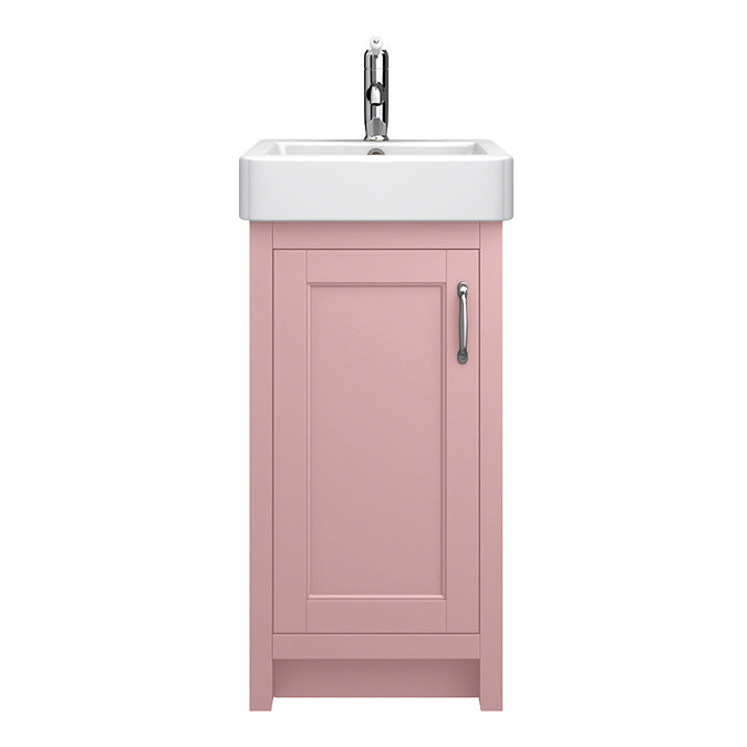 Chatsworth Traditional Dusky Pink Vanity - 425mm Wide with Chrome Handle