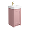 Chatsworth Traditional Dusky Pink Vanity - 425mm Wide with Brushed Brass Handle