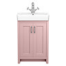 Chatsworth Traditional Dusky Pink Vanity - 560mm Wide with Chrome Handles