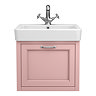 Chatsworth Traditional Dusky Pink Wall Hung Vanity - 560mm Wide with Chrome Handle