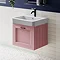 Chatsworth Traditional Dusky Pink Wall Hung Vanity - 560mm Wide with Matt Black Handle Large Image