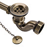 Chatsworth Traditional Exposed Bath Waste Kit Including Shallow P Trap - Antique Brass